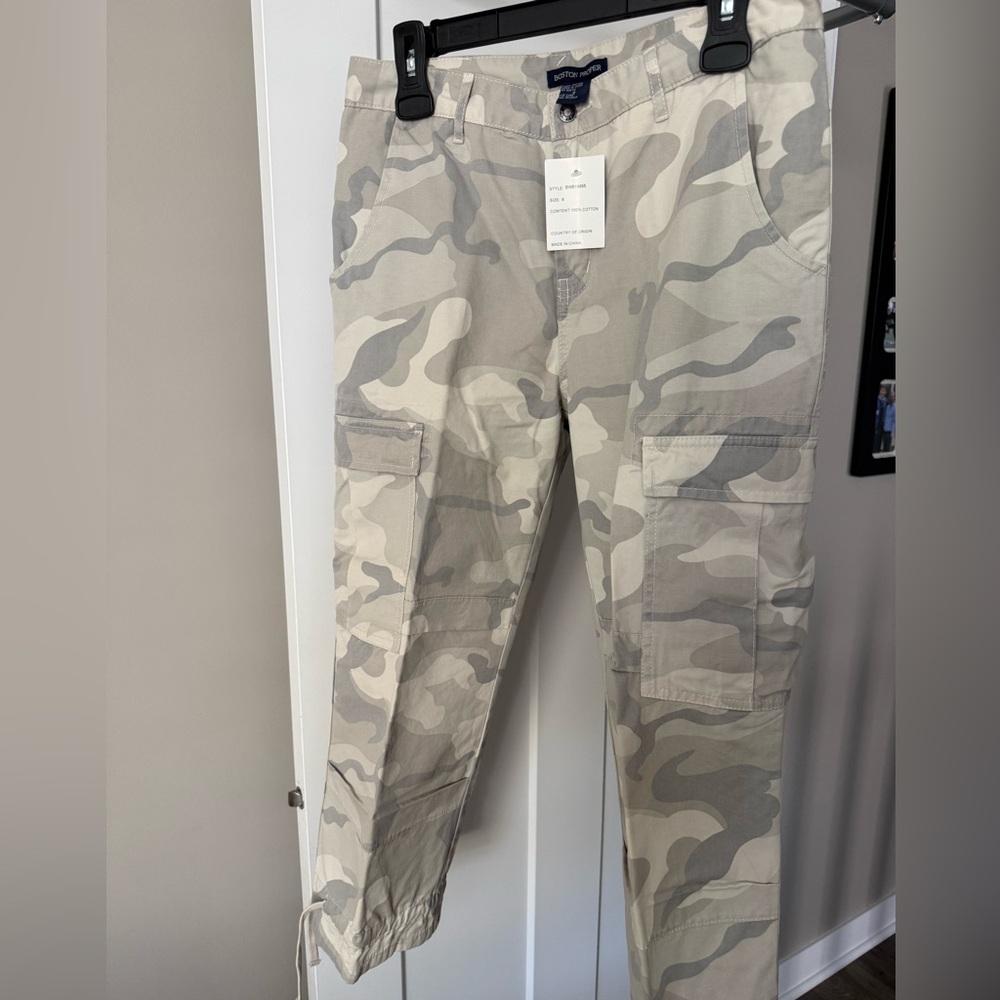 Boston Proper Beige Camouflage Cargo Pants